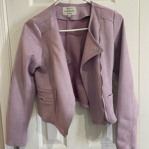NWT- Lavender Suede Moto Jacket- Small